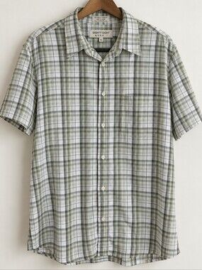 Eighty Eight USA Men’s XL Sage Gray Plaid Short Sleeve Button Down Shirt